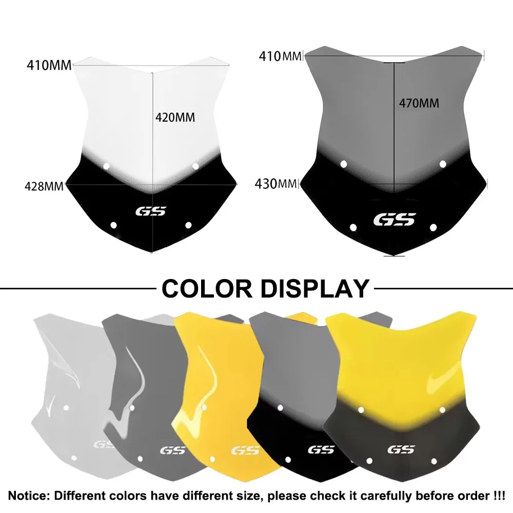 For BMW R1200GS R1250GS LC Adventure GS R1200 R1250 2013-2023 Motorcycle Windscreen Windshield Wind Shield Deflector Protector