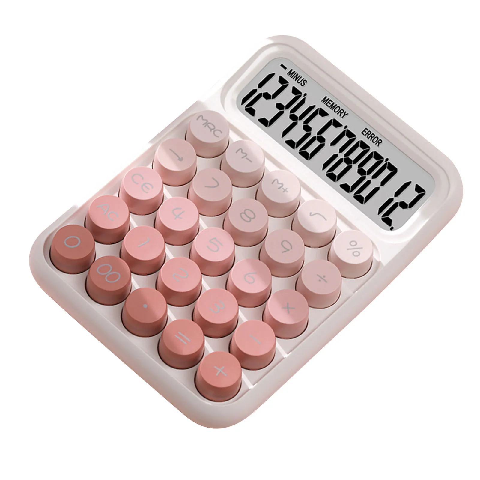 ZK30 Cute Calculator 12 Digit Large Button Clear Display Screen Stylish Calculator for Student Accountant Pink