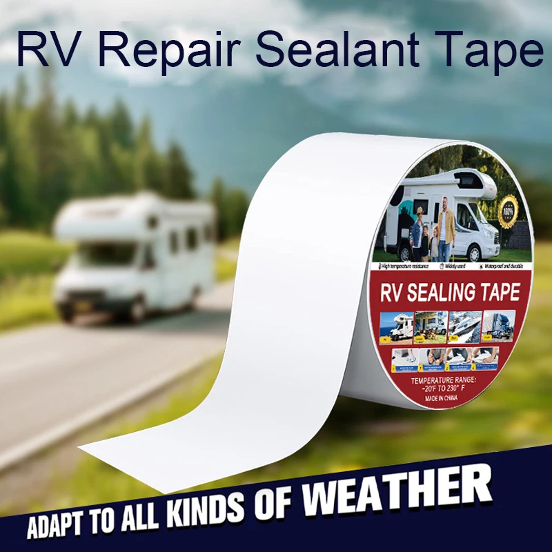 16.4ft RV Sealant Tape White Waterproof UV&Weatherproof Sealant Roofing Tape For RV Repair Window Boat Sealing Camper Roof Leaks