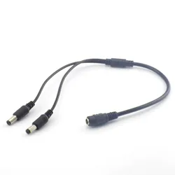 12v DC 1 Female to 2 Male Connector CCTV Camera Socket Splitter Cable DC5.5mmX2.1mm
