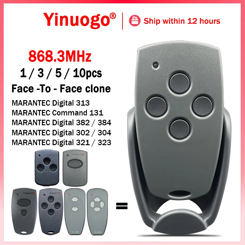 For 868MHz MARANTEC Digital 304 302 384 382 313 321 323 868 Gate Remote Control Garage Door Opener 868MHz Hand Transmitter