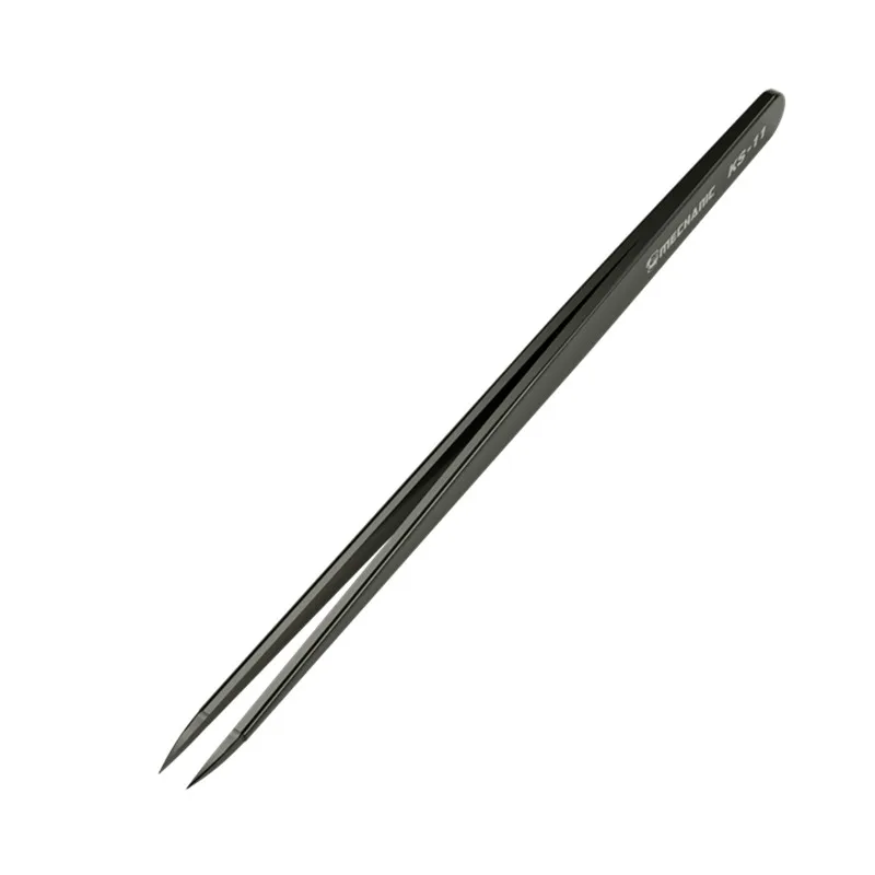 MECHANIC KS-11 Hand Polished Jump Wire Tweezers for Mobile Phone Repair High Precision Stainless Steel Flying Line Clamping Tool