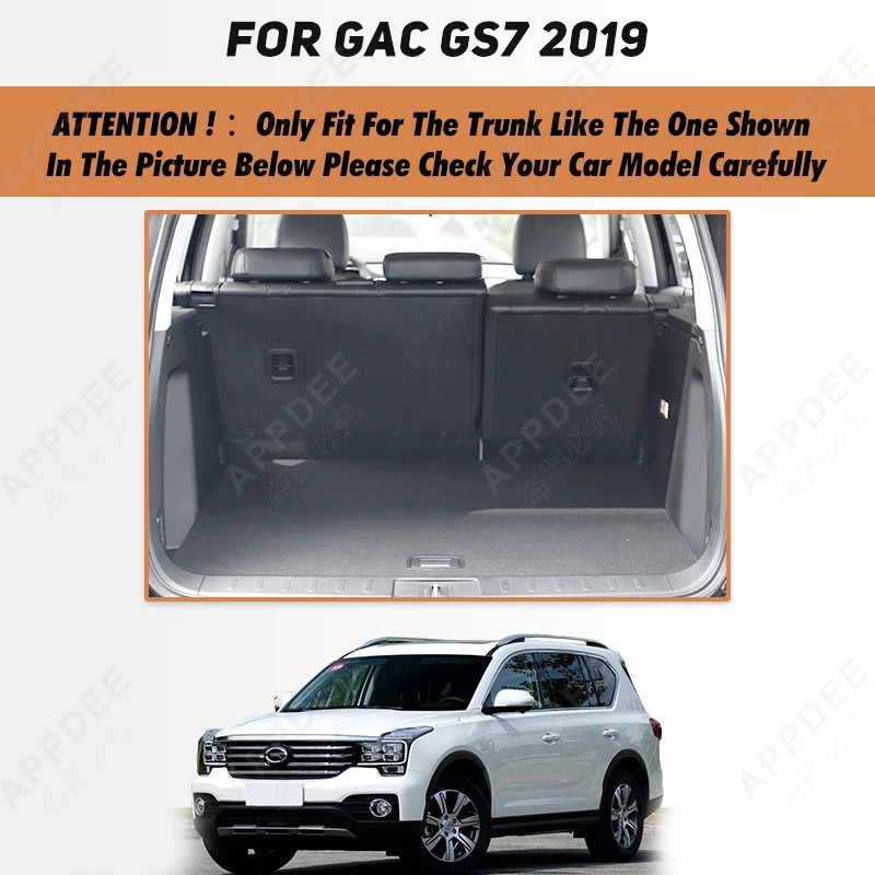 Auto Full Coverage Trunk Mat For GAC Trumpchi GS7 2019 Car Boot Cover Pad Cargo Liner Interior Protector Accessories