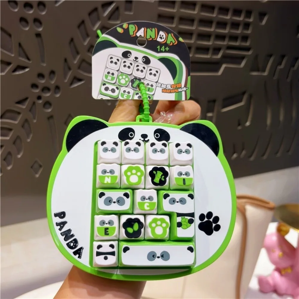Cartoon 16-Tasten-Tastatur-Schlüsselanhänger Panda Clicker Sound Tastatur-Clicker Schlüsselanhänger mit Drucktasten Tragbarer Fingerspitzen-Knopf-Schlüsselring – Detail 8