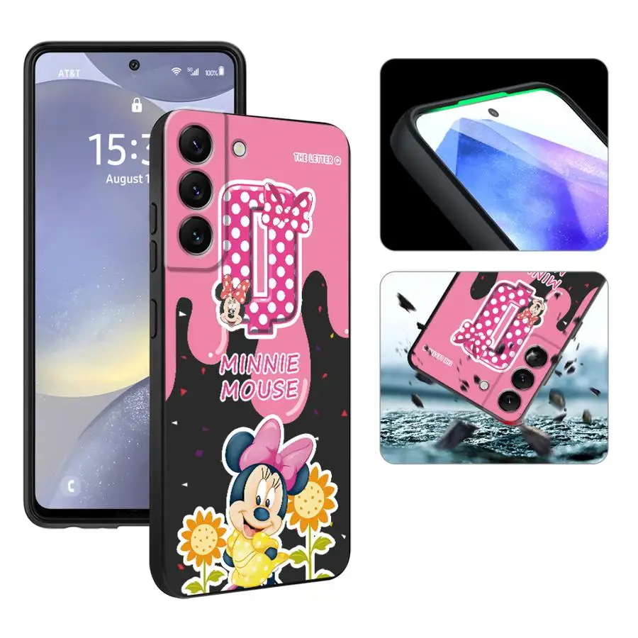 Disney Minnie Pink Letters M-R Phone case for Samsung Galaxy A10 A20 50 A15 A16 A70 A02 A03 A04 A05 A06 s e A30 Core A12 A13 A14