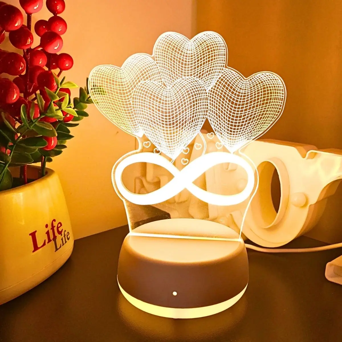 

USB 3D ночник украшение спальни Рождественское украшение необычное освещение светодиодный светильник для комнаты подарочный свет