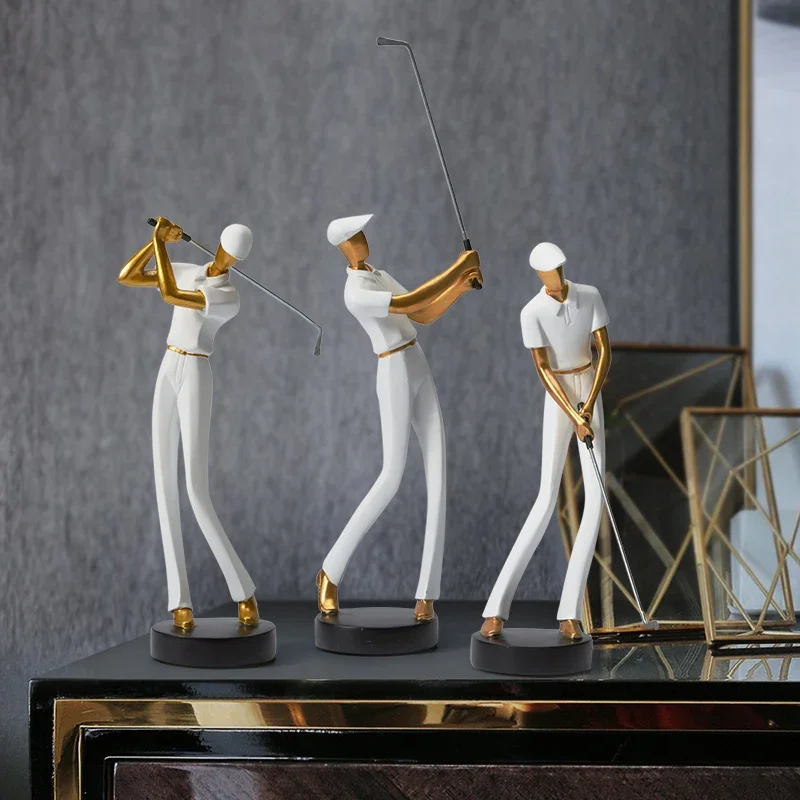 Simplicity Golf Figure Ornaments Resin Crafts Miniature Figurines Desk Decoration Gift Living Room Home Decor Accessories
