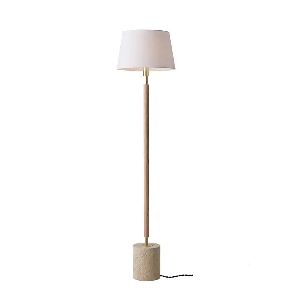 Lámpara de pie de madera maciza de diseño para sala de estar, dormitorio de viento crema, nueva atmósfera retro china, suelo vertical