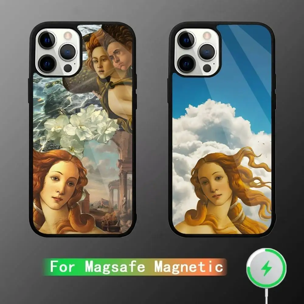 

Art Paintings The Birth Of Venus Phone Case For iPhone 16,15,14,13,12,11,Plus,Pro,Max Mini Magsafe Magnetic Wireless Charging