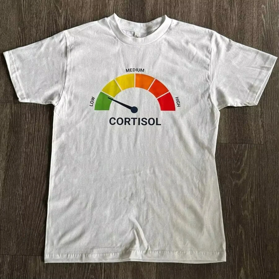 High Cortisol Low Cortisol Funny Casual% Cotton Heavyweight Short Sleeve Shirt H5M4