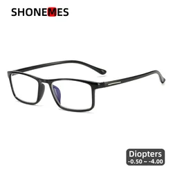 Shonemes Rectangle Myopia Glasses Ultralight TR90 Frame Eyeglasses Shortsighted Glasses Diopter -0.5 1 2 3 3.5 4 for Men Women