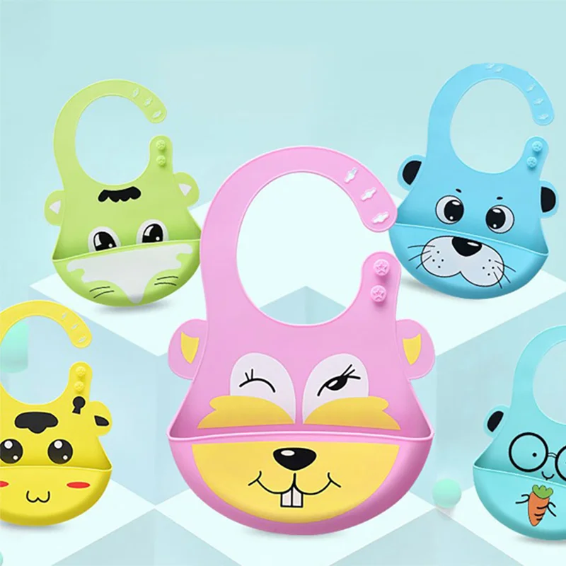 Baby Silicone Bib Waterproof, Wash-Free, Adjustable, Large 3D Feeding Bib for Infants and Children.