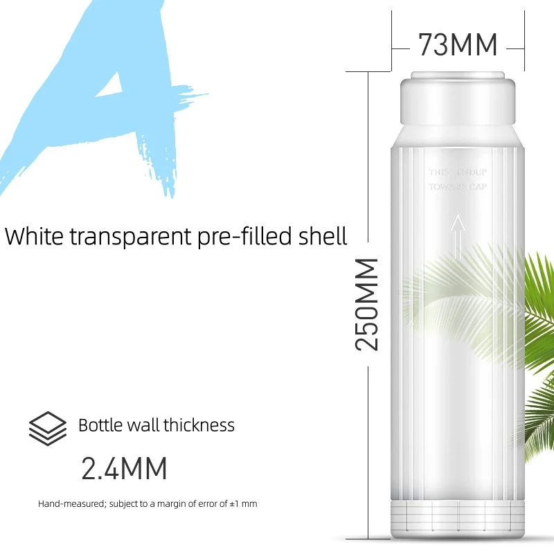 Water Filter Bottle 10 Inch Packing Shell DIY Filter Material Filling Transparent Empty Shell Water Purifier Accessorie