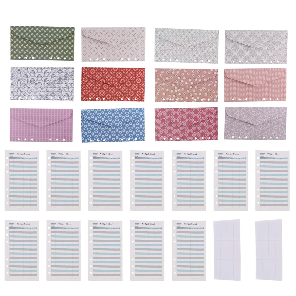 Cash Budget Envelopes for Cash System,12 Pcs Money Envelopes for Cash Budgeting Plus 12 Expense Tracking Budget Sheets A
