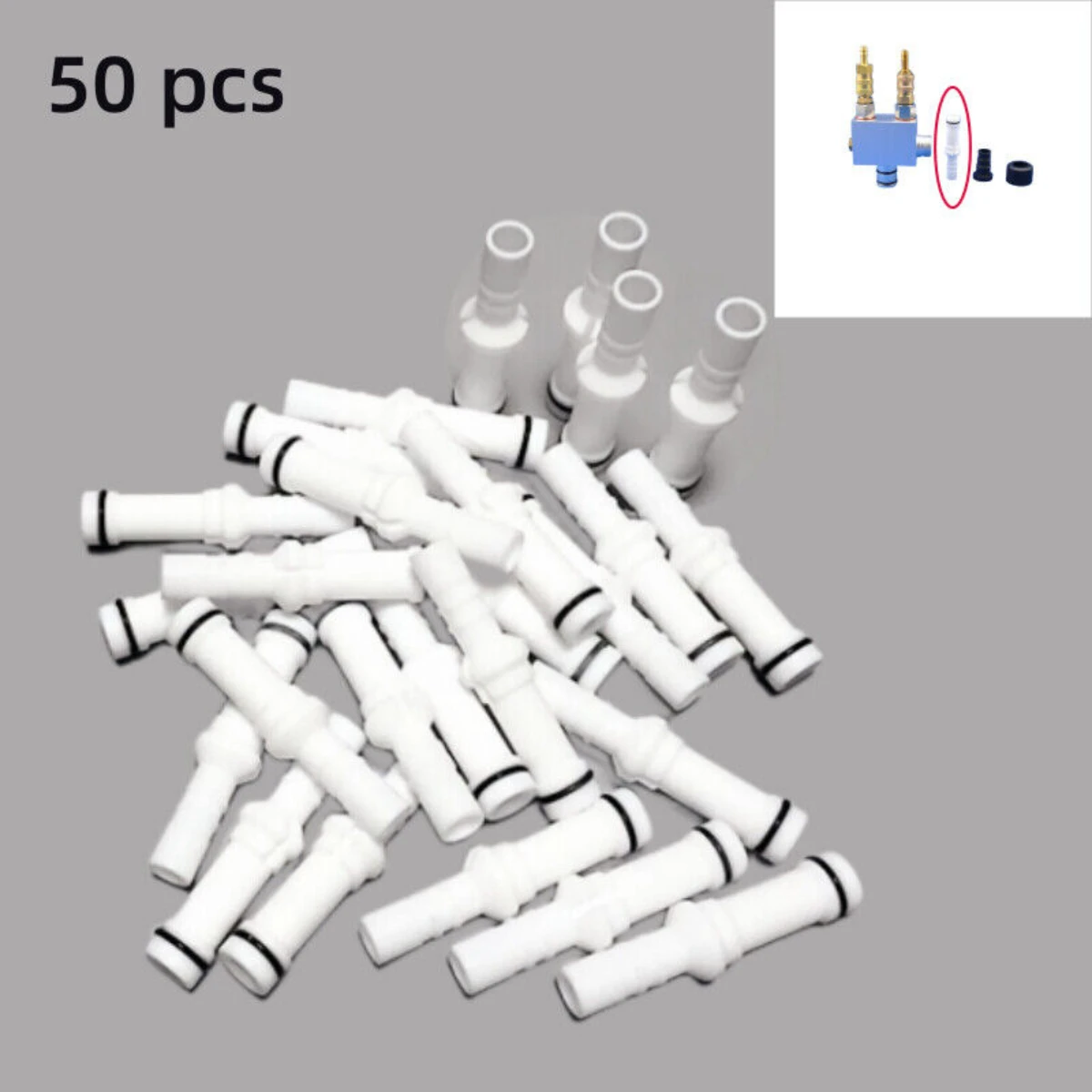 

50PCS PTFE 241225 Annular gap collector nozzle for PI-F1 Powder injector pump