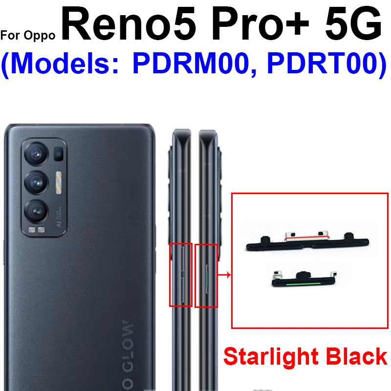 Power Volume Side Buttons For OPPO Reno 5 Pro Plus 5 Lite 5F 5Z 4G 5G On Off Power Volume Up Down Switch Key Parts