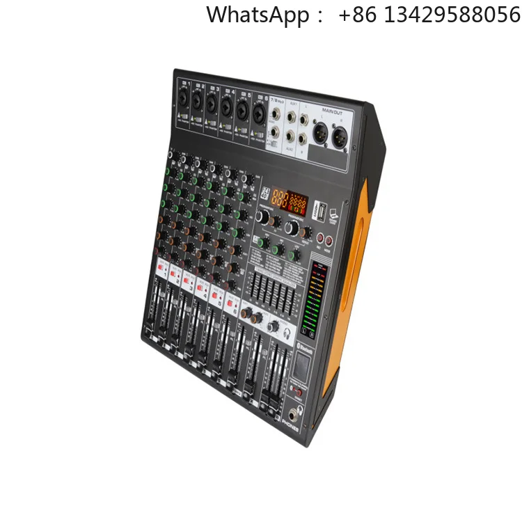 MVP-8D High Quality Mixer 8-Channel 7-segment Main Control Balanced  Function Audio Mixer