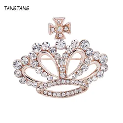 TANGTANG New Brooch Crystal Crown Elegant Girls Clothes Accessories Corsage Pin Clothes Jewelry Exquisite Brooches Wholesale