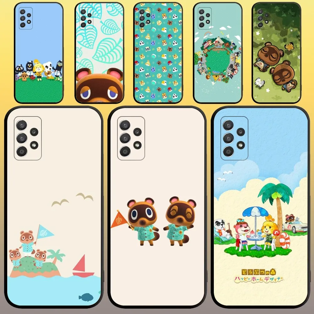 Hot Game Animals Crossing Phone Case for SamsungA 91,80,73,72,71,70,53,52,51,42,41,40,32,31,30,22,21,20,13 S 4G 5G Black Case