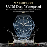 POEDAGAR Sport Original Men Clock Quartz Date Week Luxury Man Wristwatch Waterproof Luminous Stainless Steel Men's Watches Reloj - Image 2