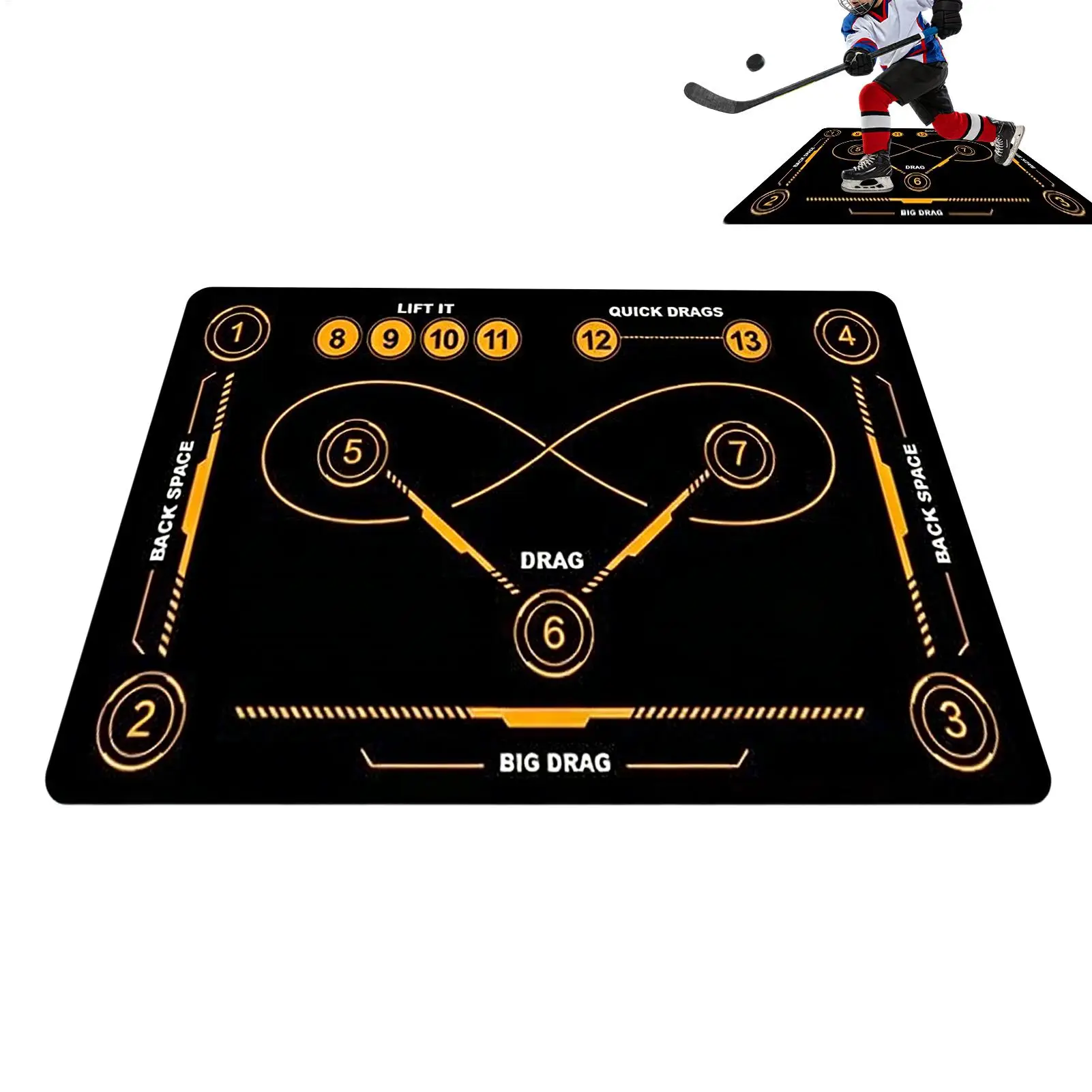 

Field Hockey Training Mat Quiet Non-Slip Large Portable Stickhandling Pad Training Equipment For All Ages Soccer Lovers Adults