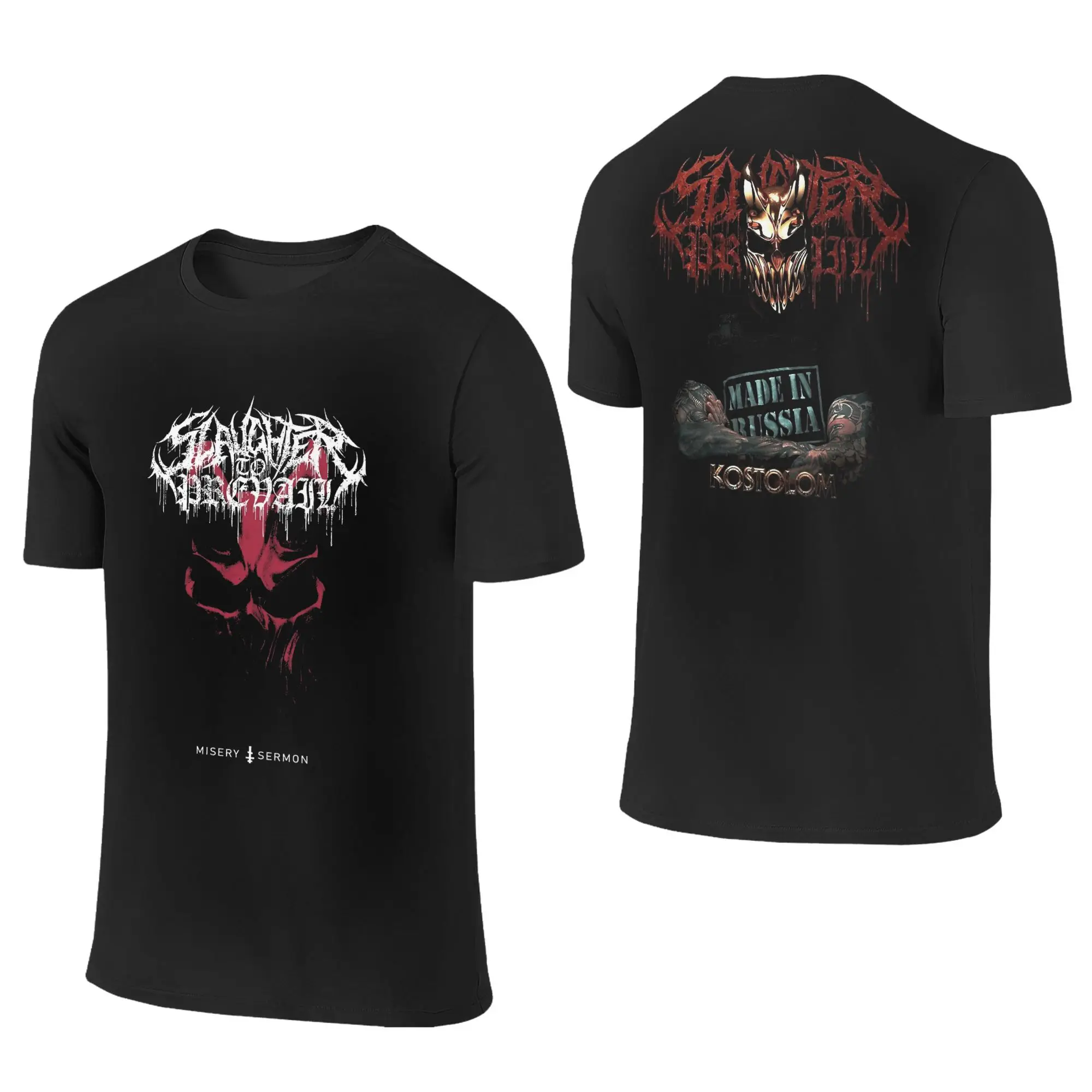 SLAUGHTER TO PREVAIL Band 100 Cotton T-Shirt for Men Beach Streetwear T Shirts O Neck Harajuku Tees Casual Clothing