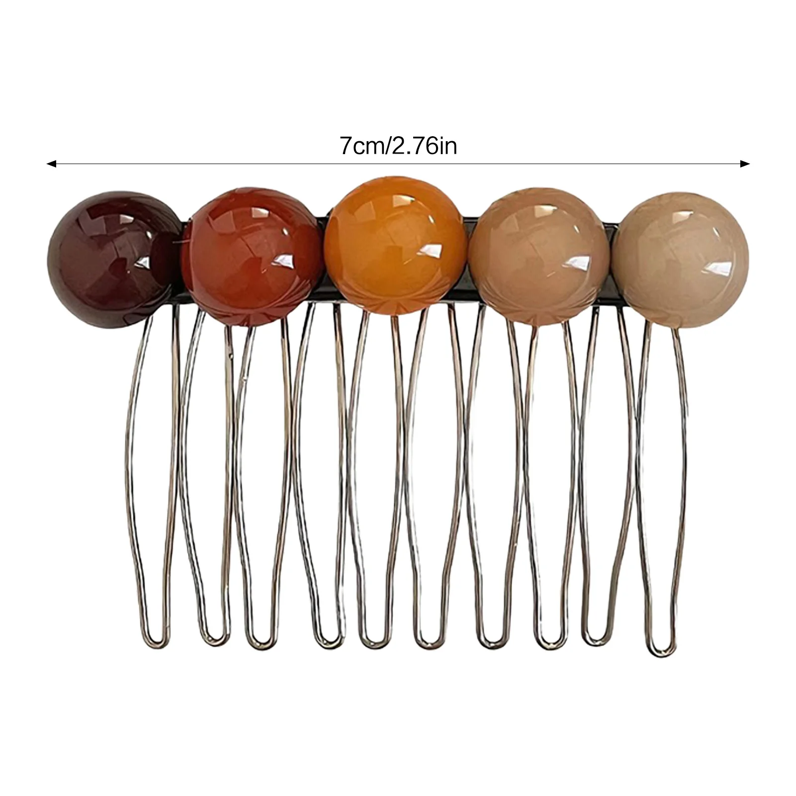 Korean Style Simple Bead Hair Comb Clips With Decor For Women Stylish Alloy 7cm Bangs Flyaways Fashion Hair Management Tool view 6