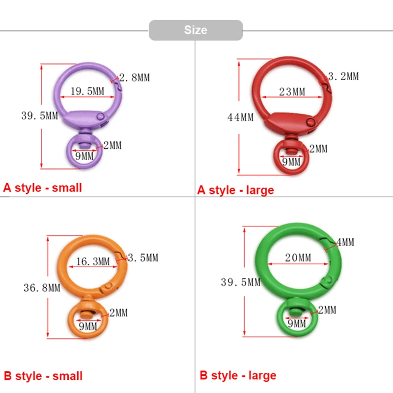 5 pezzi moschettone in metallo moda fibbia da appendere per fettuccia borsa artigianale in pelle cinghia cintura indumento bagagli accessorio fai da