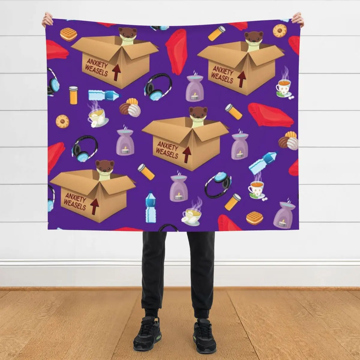 

Anxiety Weasel Protection Throw Blanket Blankets Sofas Of Decoration Bed Fashionable For Sofa Thin Blankets