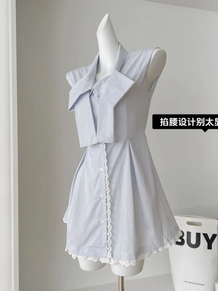 فستان نسائي فاخر على شكل حرف a 90s عتيق بدون أكمام فساتين سهرة صغيرة Y2k أنيقة قطعة واحدة فساتين 2000s ملابس صيفية لطيفة