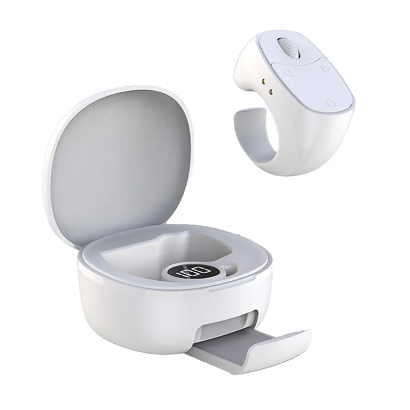 

A97I-Wireless Bluetooth Roller Smart Fingertip Ring Remote Control Mouse Mobile Selfie Video Mice Automatic Turner Browsing Whit