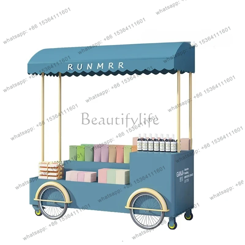 Shopping mall stall  market mobile wrought iron sales truck multi-functional outdoor dining car night market scenic spot  cart