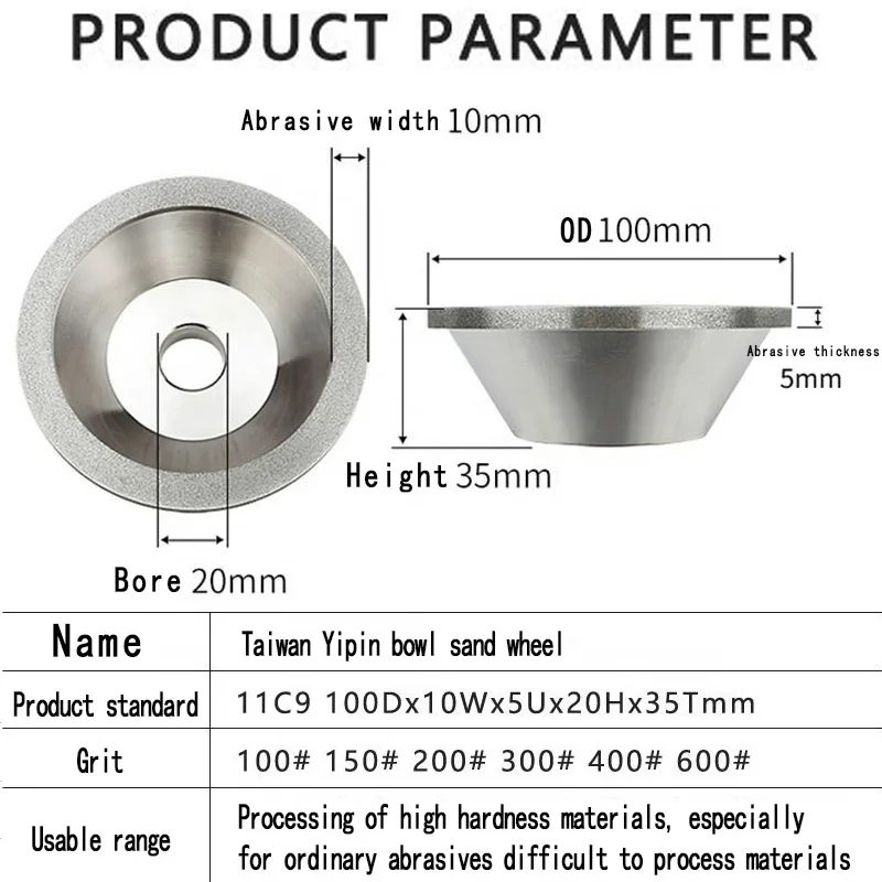 Good Price 4 Inch Diamond Grinding Wheel Bowl Sand Wheel Diamond Cup Grinding Wheel