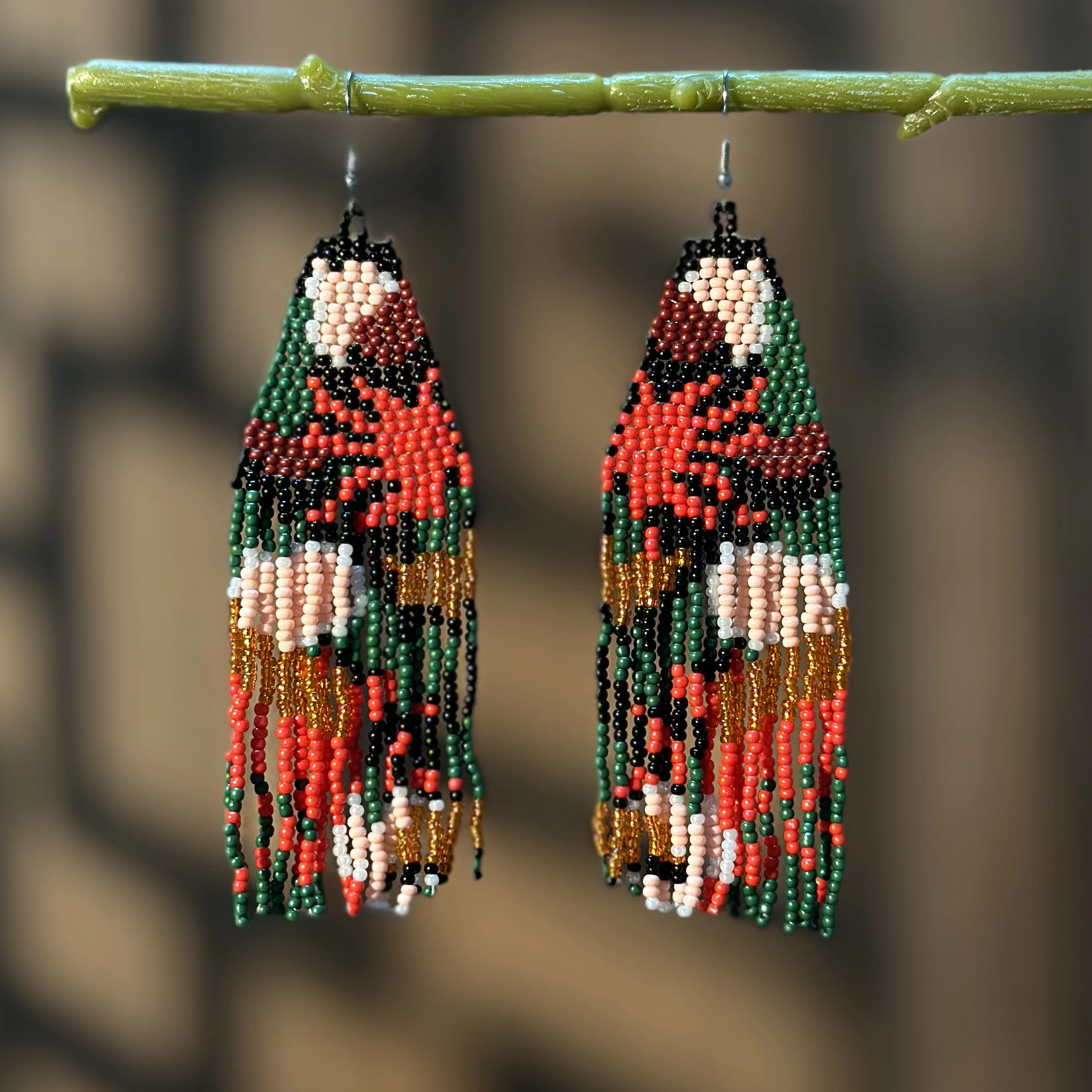 

Bohemian style beaded tassel jewelry original design handmade seed bead glass bead beaded earrings for women, daily wear for gir