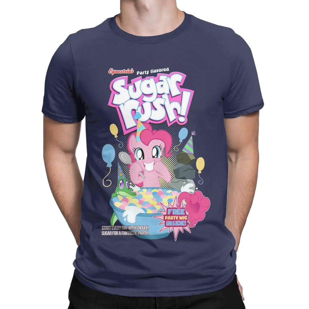 Party Flavored Sugar Rush Mlp Pinkie Pie T Shirt Men 100% Cotton T-Shirts Round Collar Tee Shirt Short Sleeve Clothing Printed