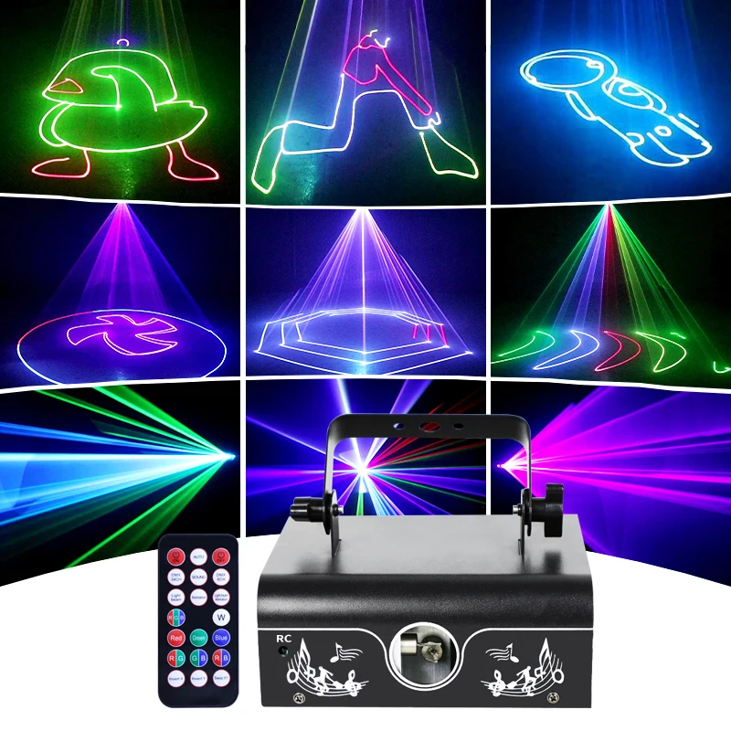 Imagem -02 - Disco Stage Strobe Light Projetor Led Rgb Party Laser Light Luzes de Controle Remoto Iluminação Animação Natal e Aniversário dj