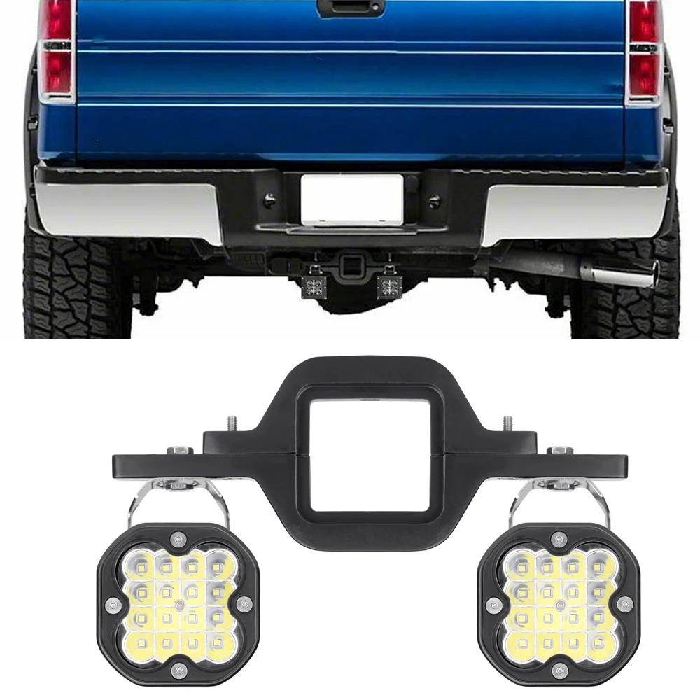 3 Inch Work Light Spot Flood Offroad Car Lights Bar with Universal Trailer Tow Hitch Mount Bracket for Toyota Pickup Truck Van