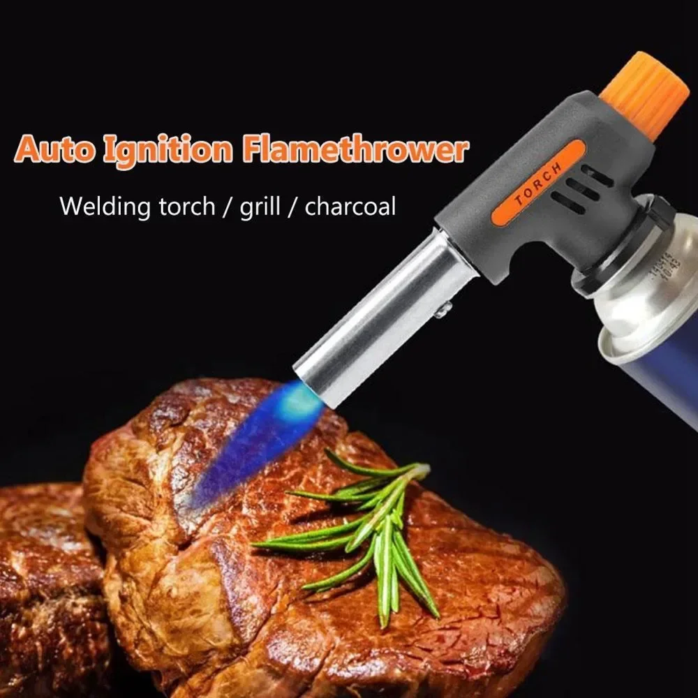 Portable Flame Gun Culinary Butane Burner Gas Torch for Cooking BBQ Brazing Lighter Outdoor Camping Picnic Welding Equipment