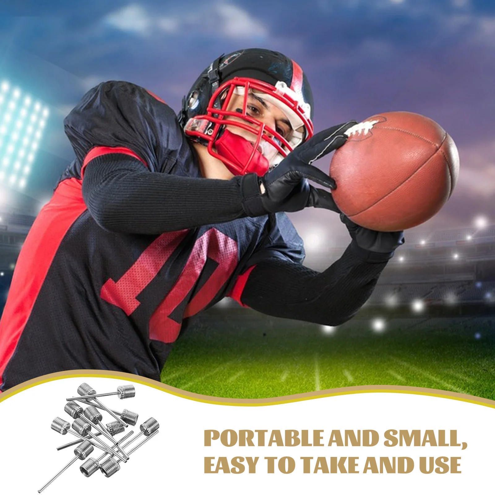 เข็มสูบลมอเนกประสงค์ 100 ชิ้น ทำจากสแตนเลส ใช้งานง่าย พกพาสะดวก ทนทาน