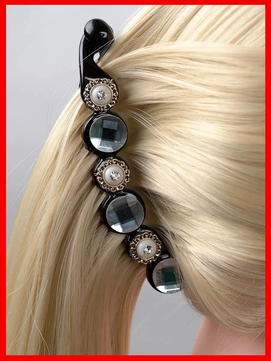 

Fashion pearl large grab clip female temperament everything back head disc hairpin net celebrity new headwear