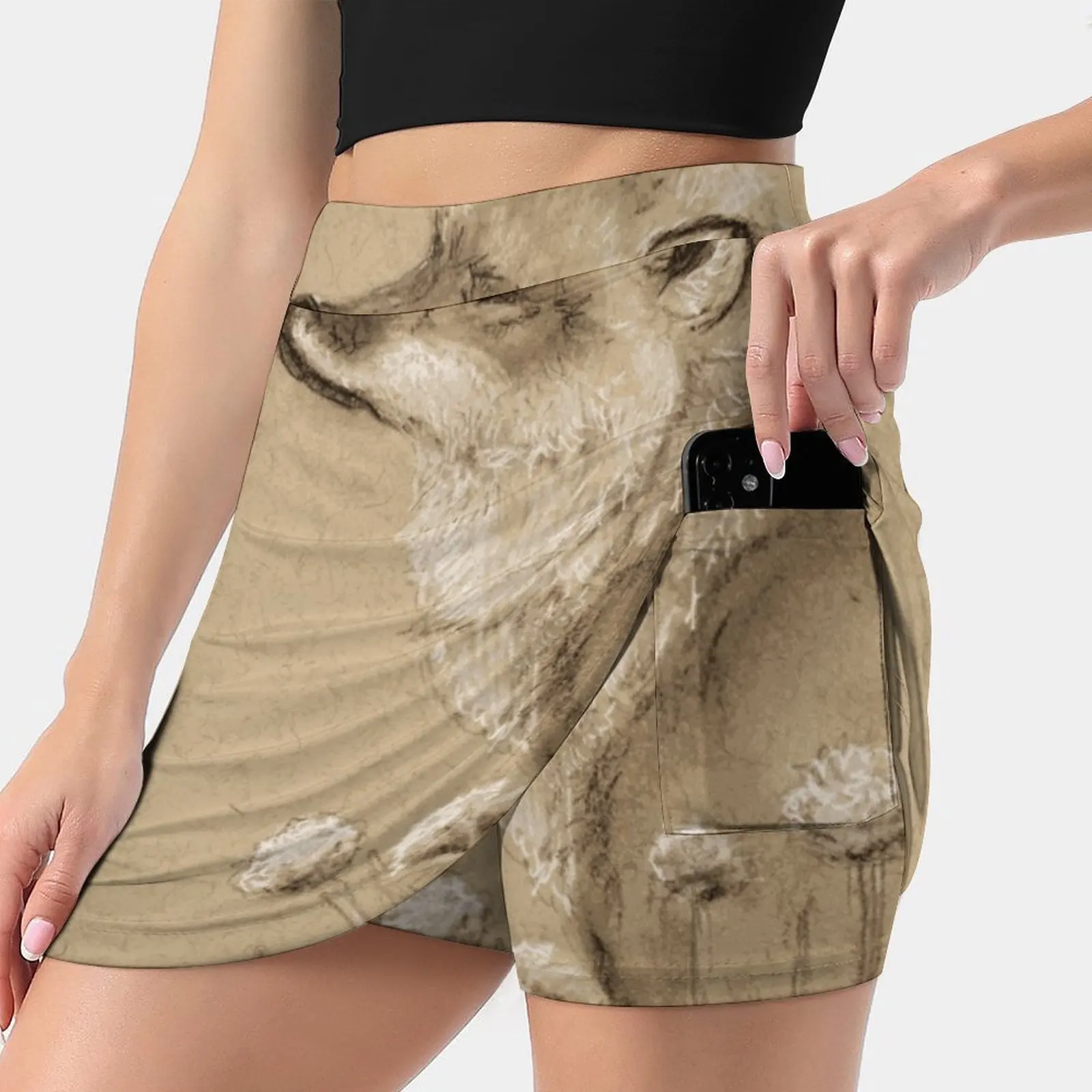 Baby Fox Women's Fashion Sporting Skirt With Pockets Tennis Golf Running Skirts Fox Kit Pup Puppy Animal Wildlife Baby Cute