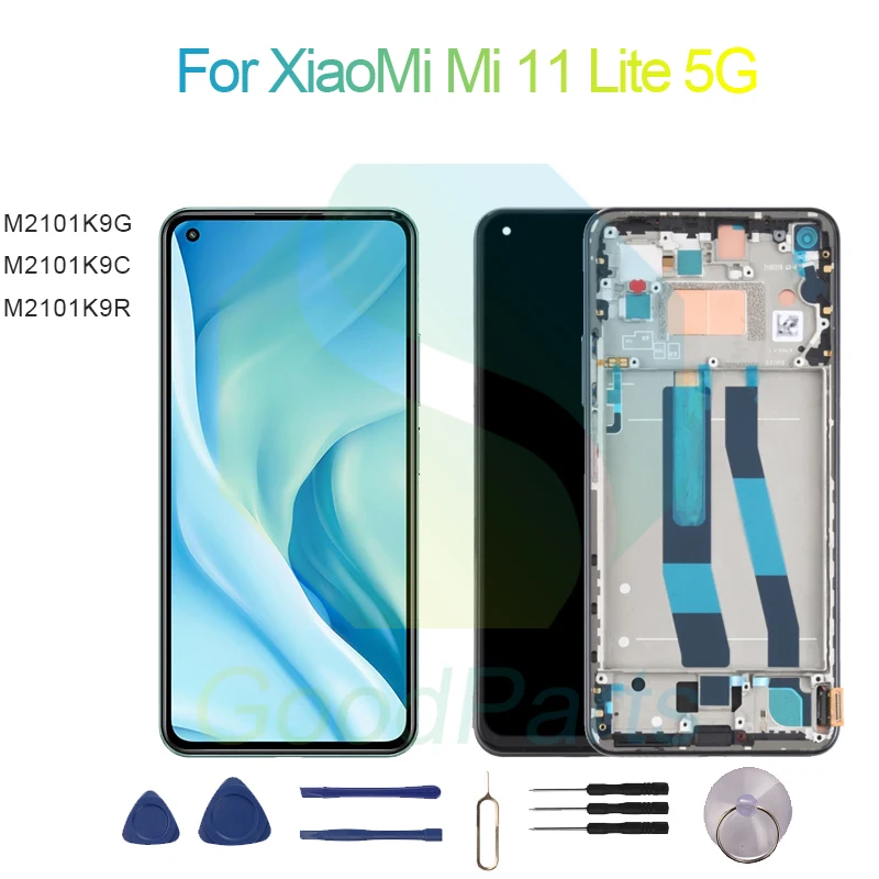 

Для XiaoMi Mi 11 Lite 5G экран дисплей Замена 2400*1080 M2101K9G/C/R Mi 11 Lite 5G ЖК сенсорный дигитайзер