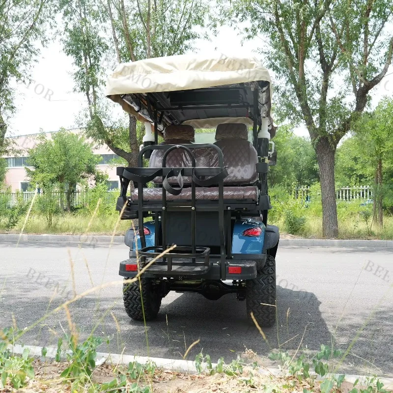 Customized 4 6 8-Seater 48V Electric Golf Cart with 72V Battery Steel Material Equipped Tail Caddie Standing Position