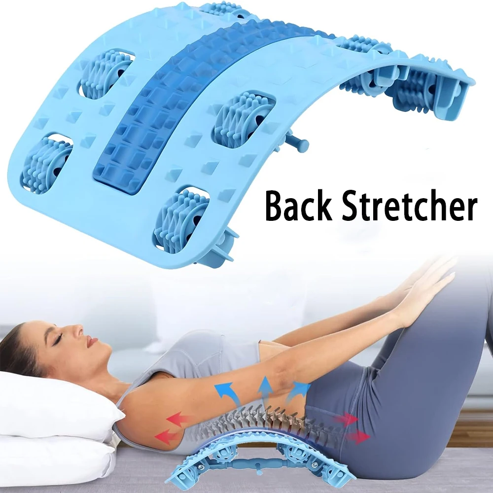 Multifunction Sole Roller Massage Corrective Back Massager Stretcher Waist Neck Fitness Lumbar Traction Support Pain Relief