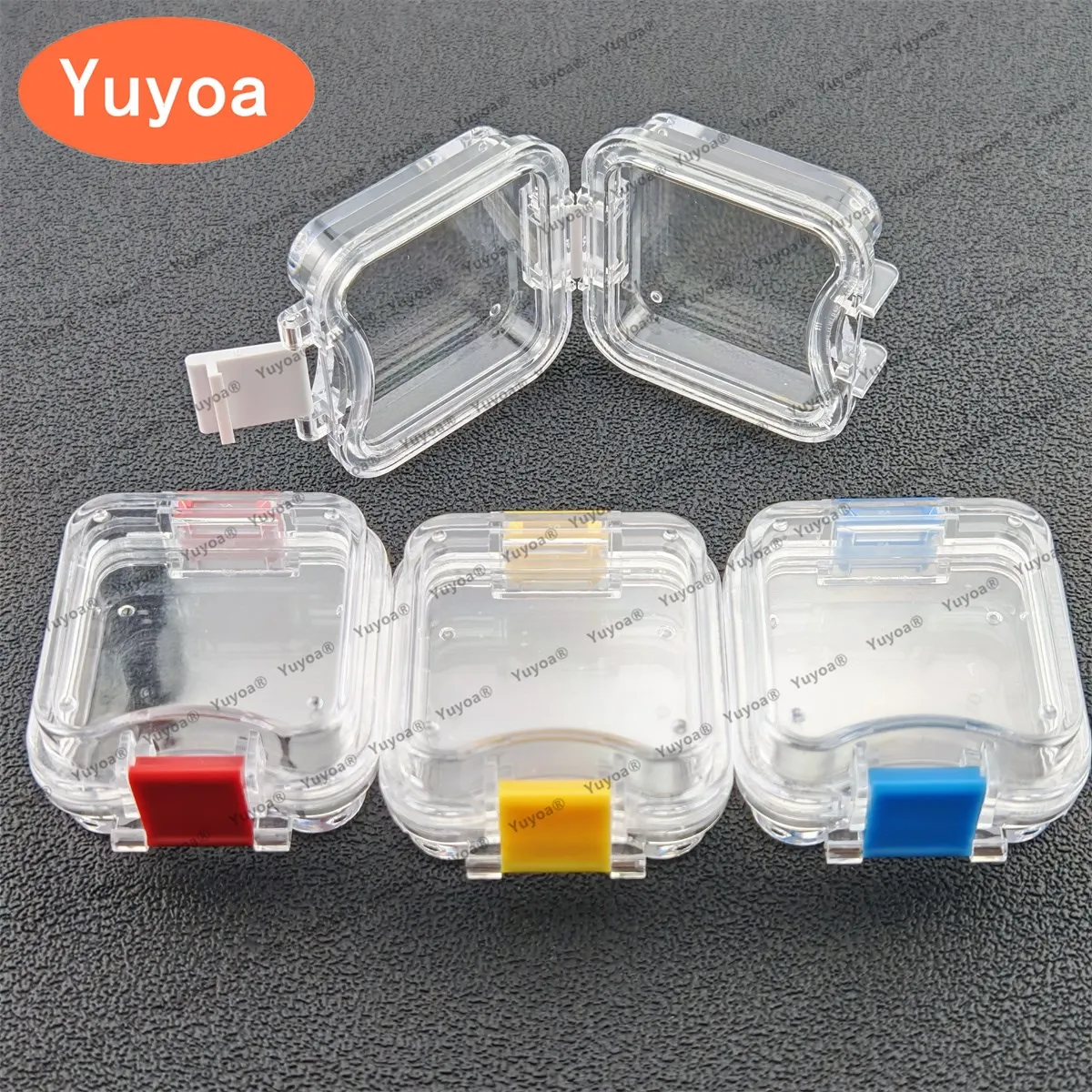 30pcs Denture Storage Box Small Dental Crown Box With Transparent Flexible Film Implant Plastic Denture Tooth Box Molar Case Box