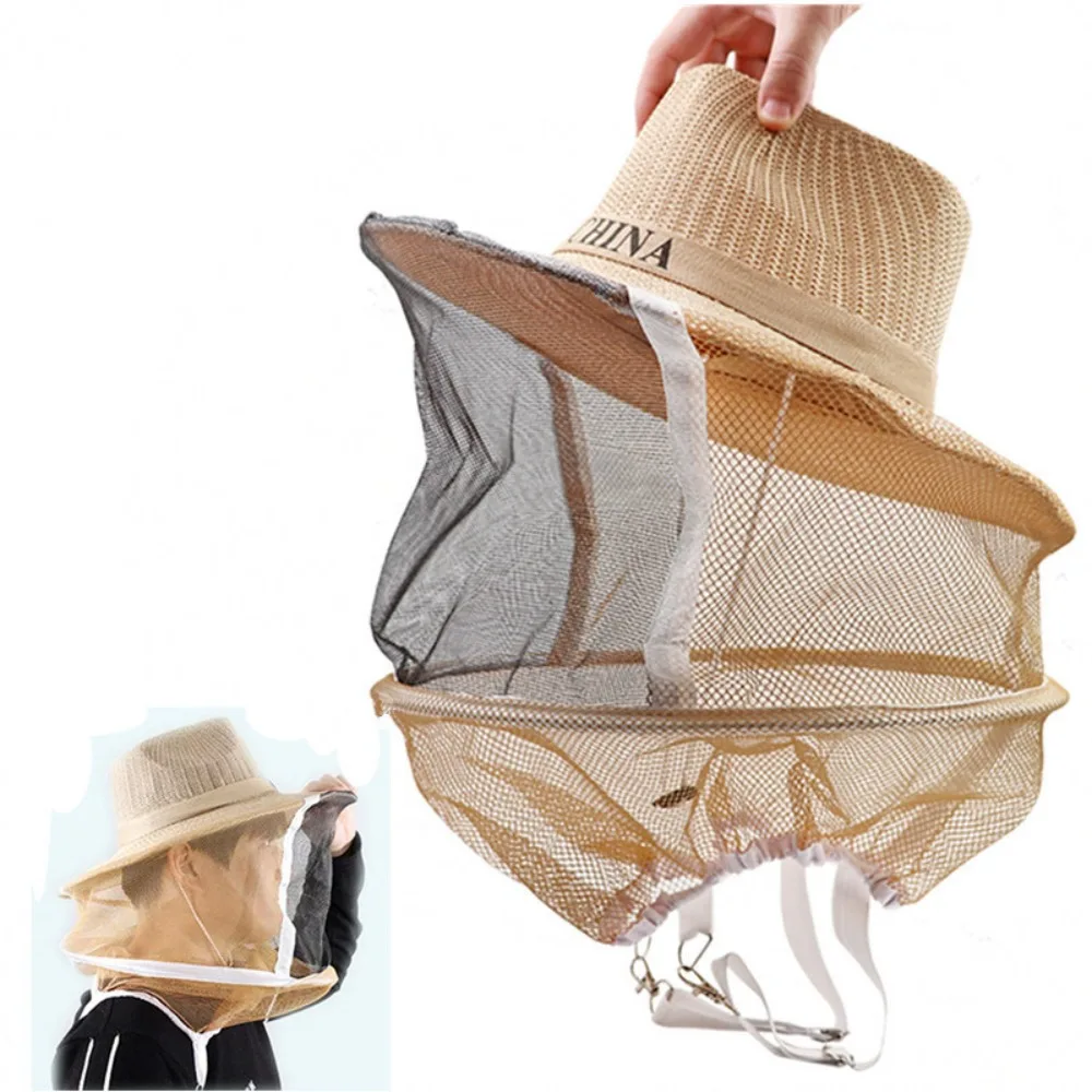 New Net Veil Beekeeper Anti Bee Hat Head Face Protector Beekeeper Equipment Beeproof Hat Retractable Neck Convenient Cowboy Hat