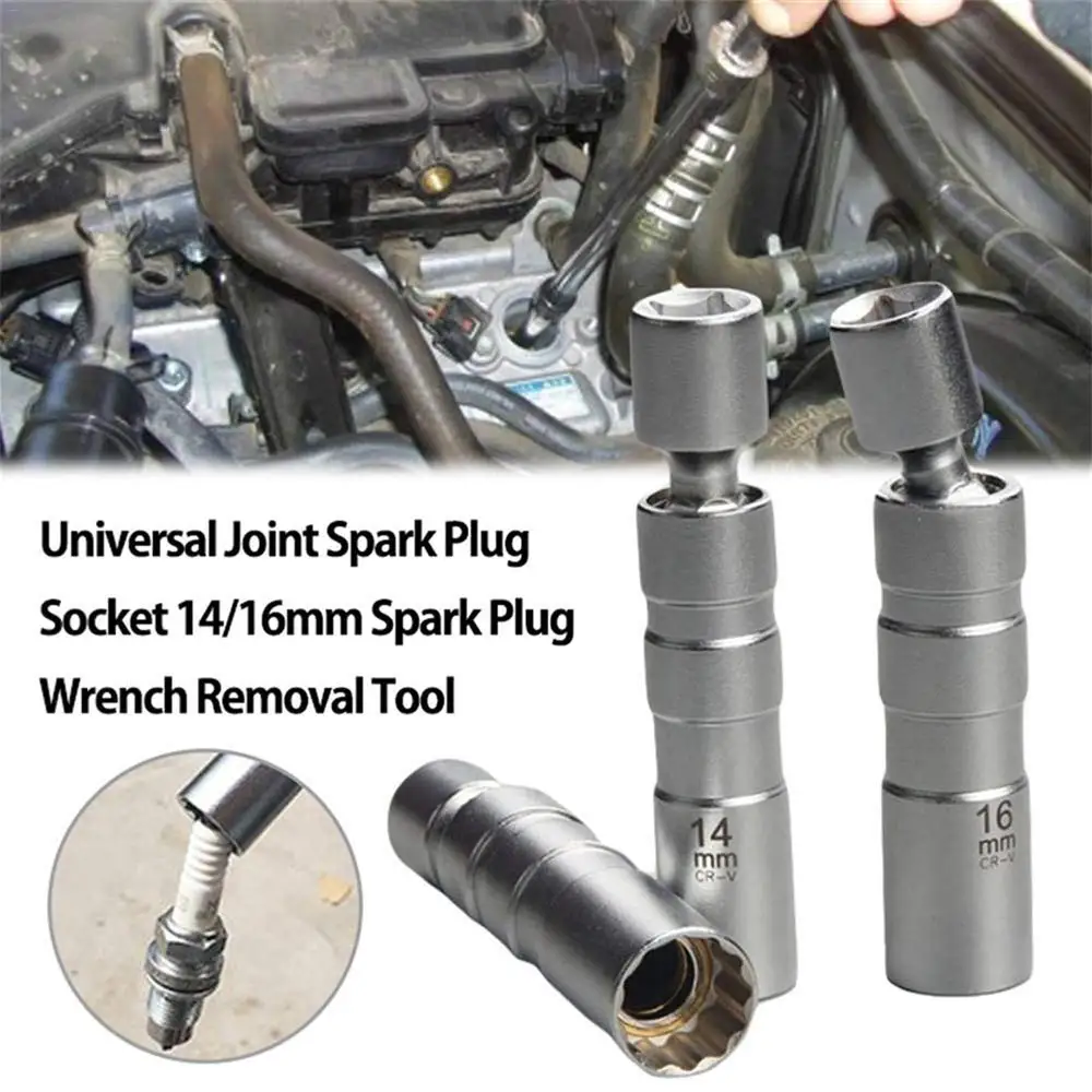 

14/16mm Car Repairing Tool Spark Plug Socket Wrench Magnetic 12 Angle Spark Plug Removal Tool Thin Wall 3/8" Drive Sockets