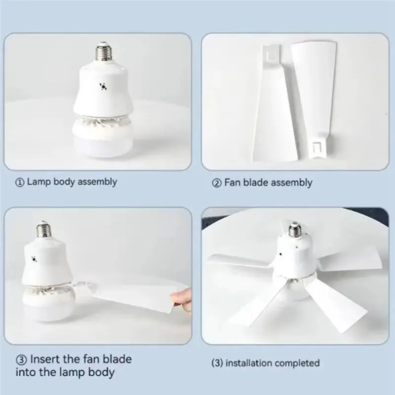 A81M New- Three Remote Control Light Fan Strong Wind LED Silent Color Palette Lamp Popular E27 Ceiling Fan Light Speed Adjustmen