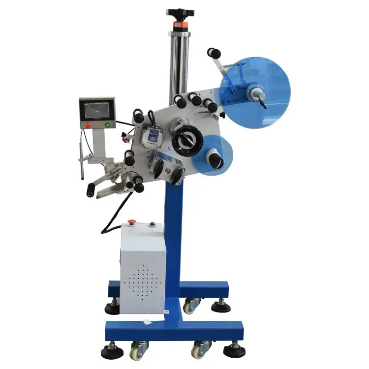 Small Tabletop Fully Automatic Rounded Rectangular Tube Water Bottles  Case and  Box Labeling Machine