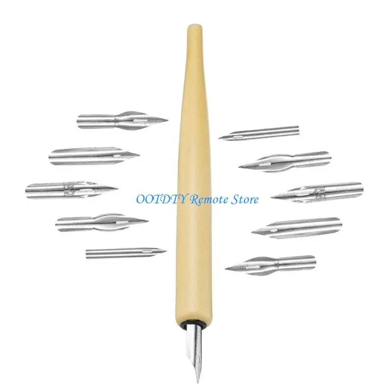 

Держатель Dip Pen с 5 сменной ручкой деревянной ручки для написания рисунка